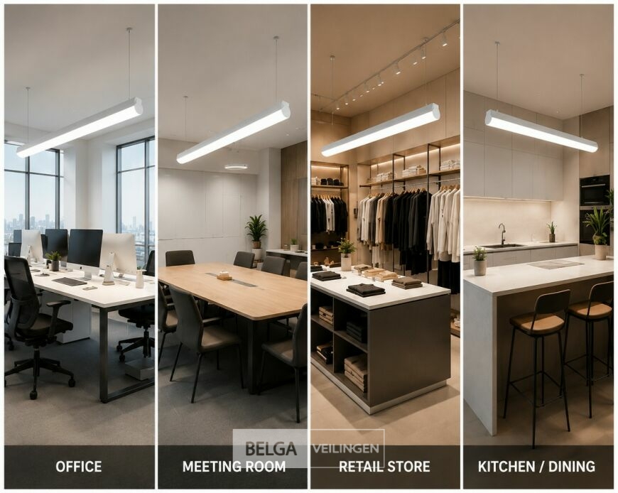 2 x LED Linear Hanglamp 40W – 3CCT Instelbaar - Wit – AVENUE 3CCT – foto 4 – kavel bij Belga Veilingen