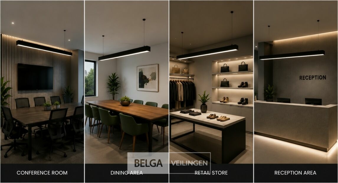3 x LED Lineaire Hanglamp 40W – 3CCT Instelbaar - Zwart – INNOVA3-40 3CCT – foto 4 – kavel bij Belga Veilingen