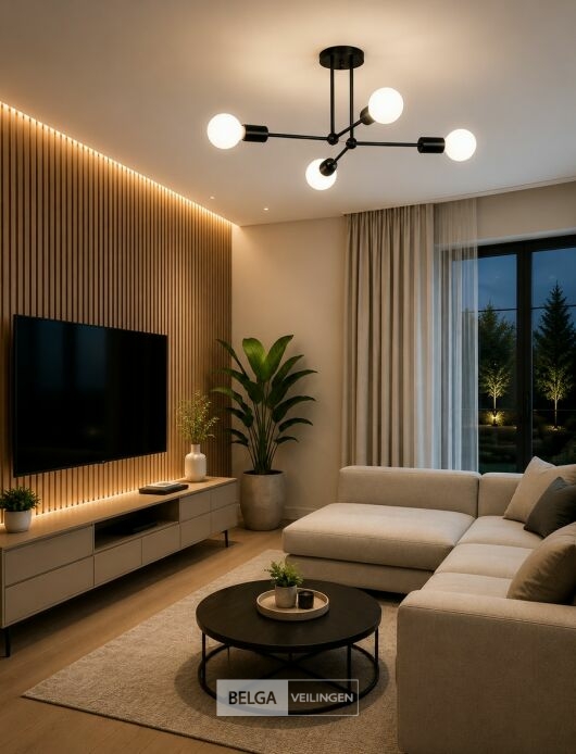 LED Hanglamp Max 18W – E27 – Zwart – 520x250mm – IP20 – LORENZO-4 – foto 5 – kavel bij Belga Veilingen