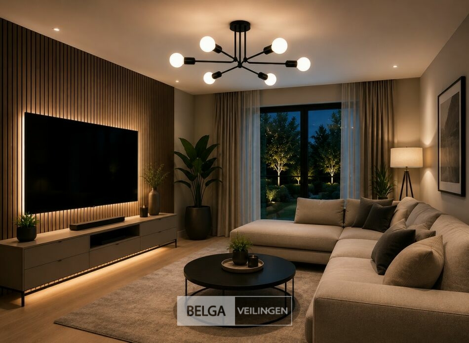LED Hanglamp Max 18W – 6x E27 – Zwart – 600x250mm – IP20 – LORENZO-6 – foto 2 – kavel bij Belga Veilingen