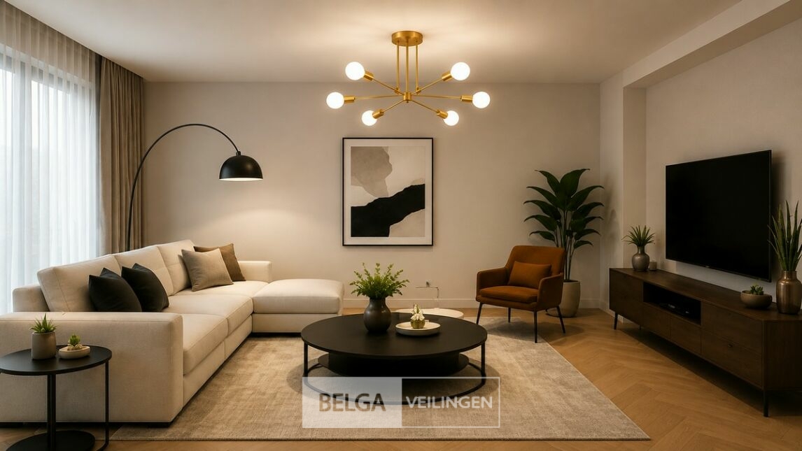 LED Hanglamp Max 18W – 6x E27 – Goud – 600x250mm – IP20 – LORENZO-6 – foto 4 – kavel bij Belga Veilingen