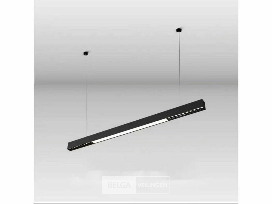2 x LED Lineaire Hanglamp – 35W – 120cm – IP20 – Zwart – Inclusief Montageset – foto 3 – kavel bij Belga Veilingen