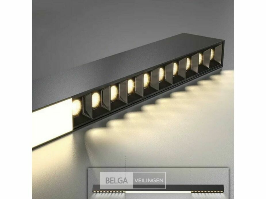 2 x LED Lineaire Hanglamp – 35W – 120cm – IP20 – Zwart – Inclusief Montageset – foto 6 – kavel bij Belga Veilingen