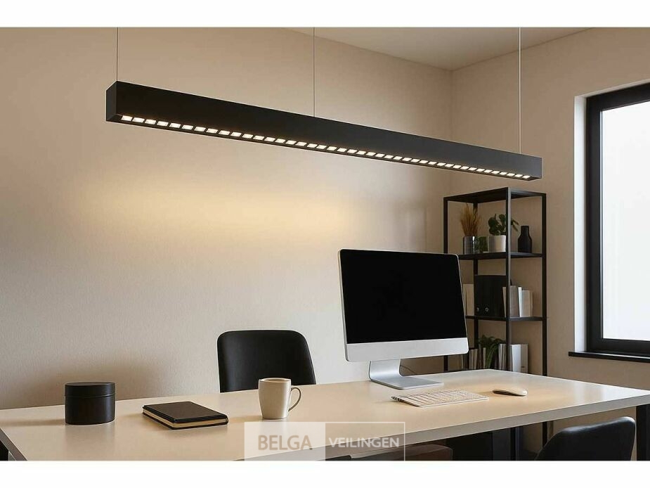 2 x LED Lineaire Hanglamp – 35W – 120cm – IP20 – Zwart – Inclusief Montageset – foto 2 – kavel bij Belga Veilingen