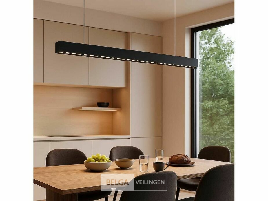 2 x LED Lineaire Hanglamp – 35W – 120cm – IP20 – Zwart – Inclusief Montageset – foto 3 – kavel bij Belga Veilingen