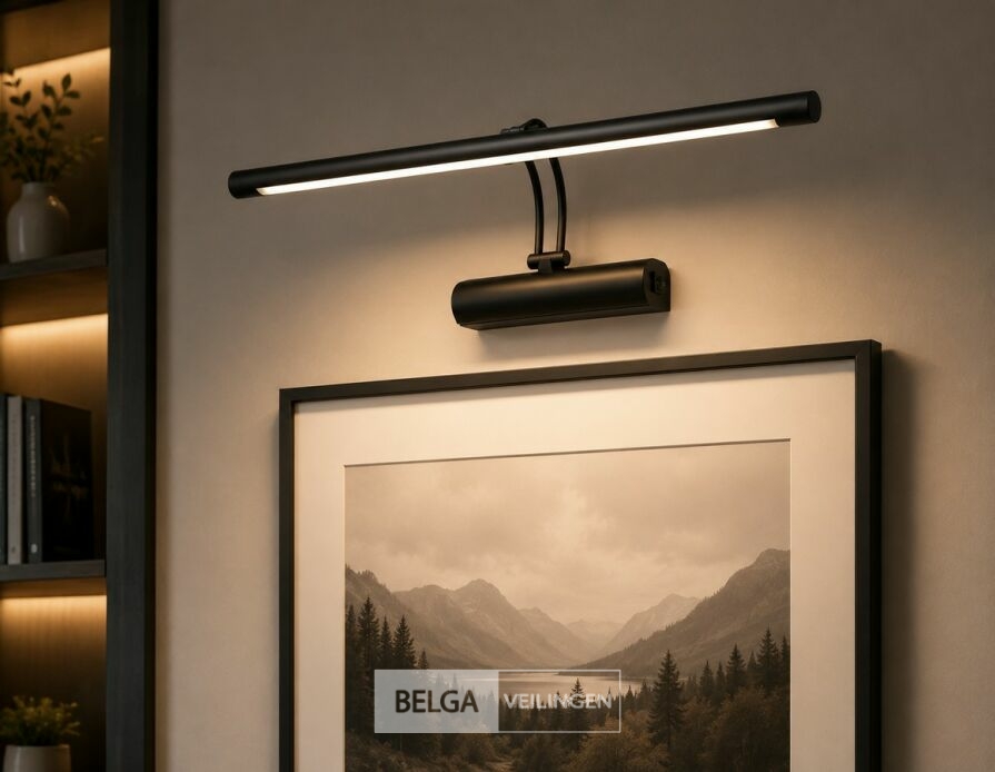 2 x LED Spiegel / Schilderijlamp 8W – 4200K Neutraal Wit - Zwart – IP45 – ANKA-8 – foto 2 – kavel bij Belga Veilingen