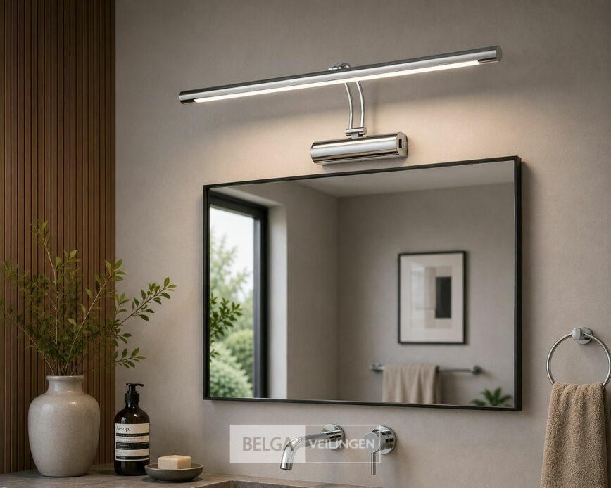 2 x LED Spiegel / Schilderijlamp 8W – 4200K Neutraal Wit - Chroom – IP45 – ANKA-8 – foto 2 – kavel bij Belga Veilingen