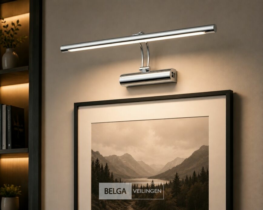 2 x LED Spiegel / Schilderijlamp 8W – 4200K Neutraal Wit - Chroom – IP45 – ANKA-8 – foto 5 – kavel bij Belga Veilingen