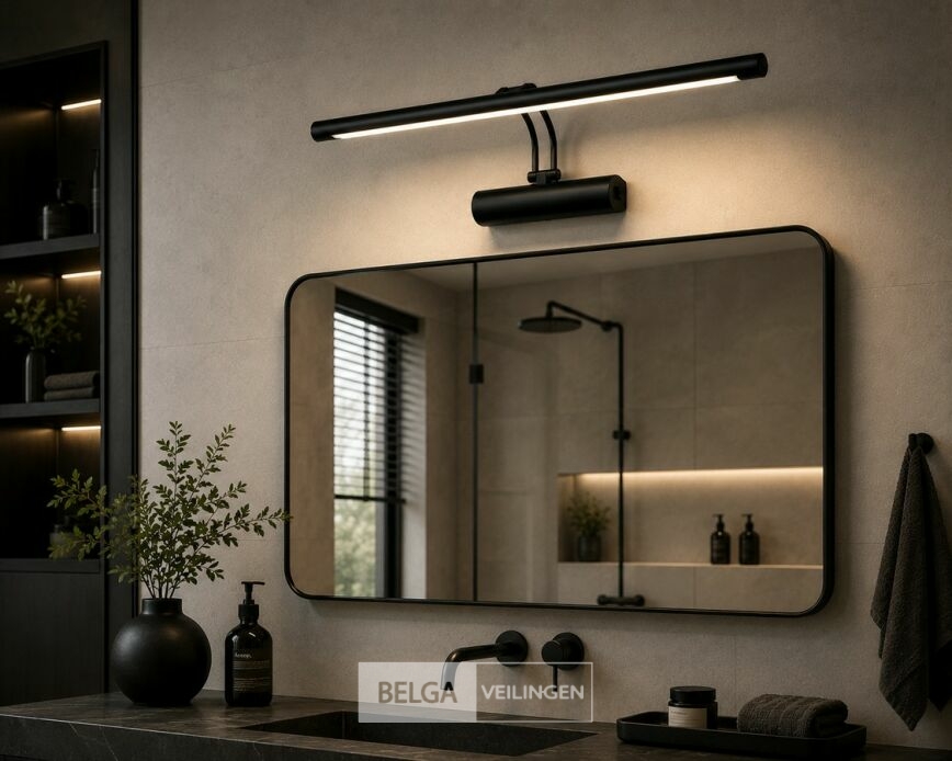 2 x LED Spiegel / Schilderijlamp 12W – 4200K Neutraal Wit - Zwart – IP45 – ANKA-12 – foto 2 – kavel bij Belga Veilingen