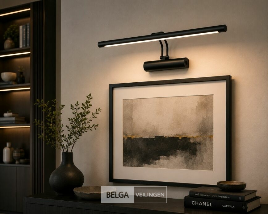 2 x LED Spiegel / Schilderijlamp 12W – 4200K Neutraal Wit - Zwart – IP45 – ANKA-12 – foto 4 – kavel bij Belga Veilingen