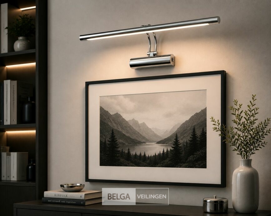 2 x LED Spiegel / Schilderijlamp 12W – 4200K Neutraal Wit - Chroom – IP45 – ANKA-12 – foto 2 – kavel bij Belga Veilingen