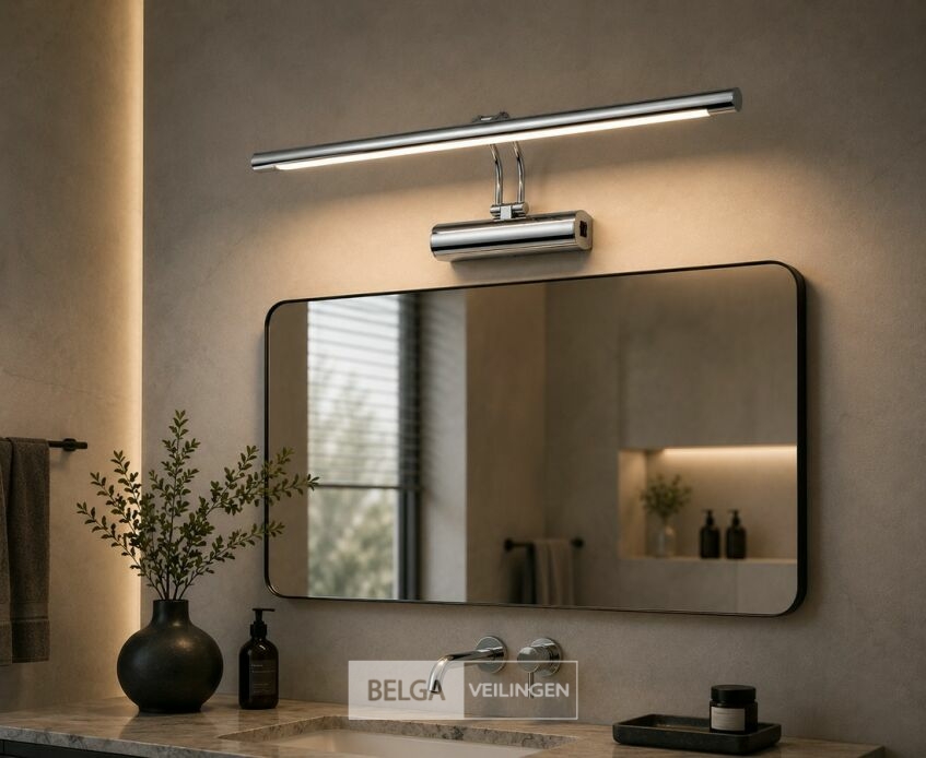 2 x LED Spiegel / Schilderijlamp 12W – 4200K Neutraal Wit - Chroom – IP45 – ANKA-12 – foto 4 – kavel bij Belga Veilingen