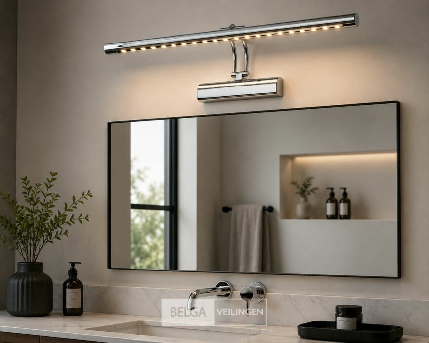 2 x LED Spiegel / Schilderijlamp 4W – 4200K Neutraal Wit - Chroom – IP45 – FLAMINGO-4 – foto 2 – kavel bij Belga Veilingen