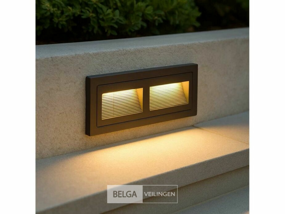 6 x LED Trapverlichting – 3W – 3000K Warm Wit – IP65 – Rechthoekig – LY06 – foto 3 – kavel bij Belga Veilingen