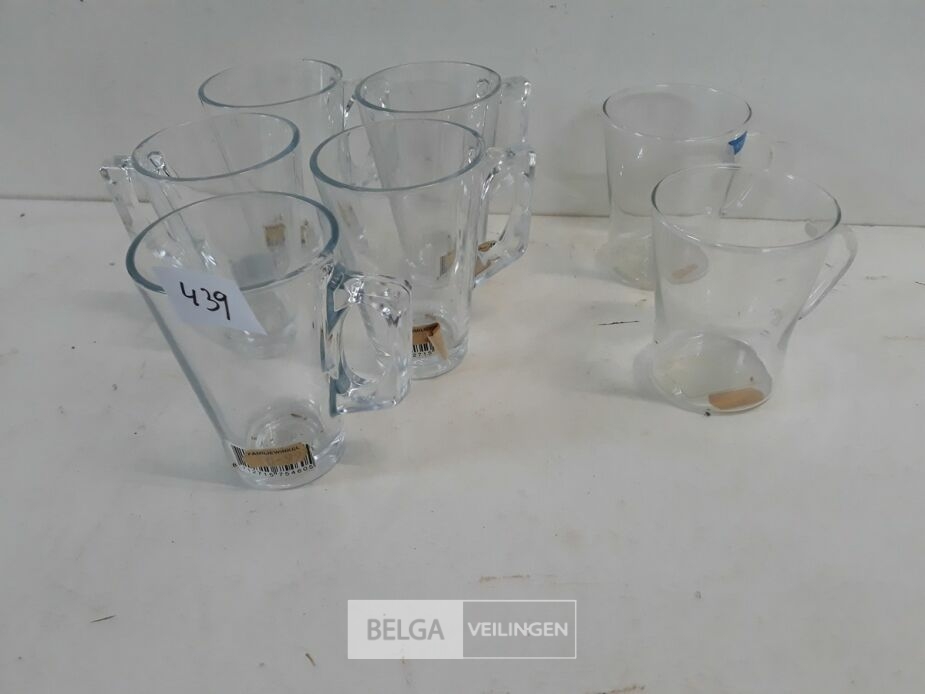 7 x Thee glas 2 assorti – foto 2 – kavel bij Belga Veilingen, Oudsbergen
