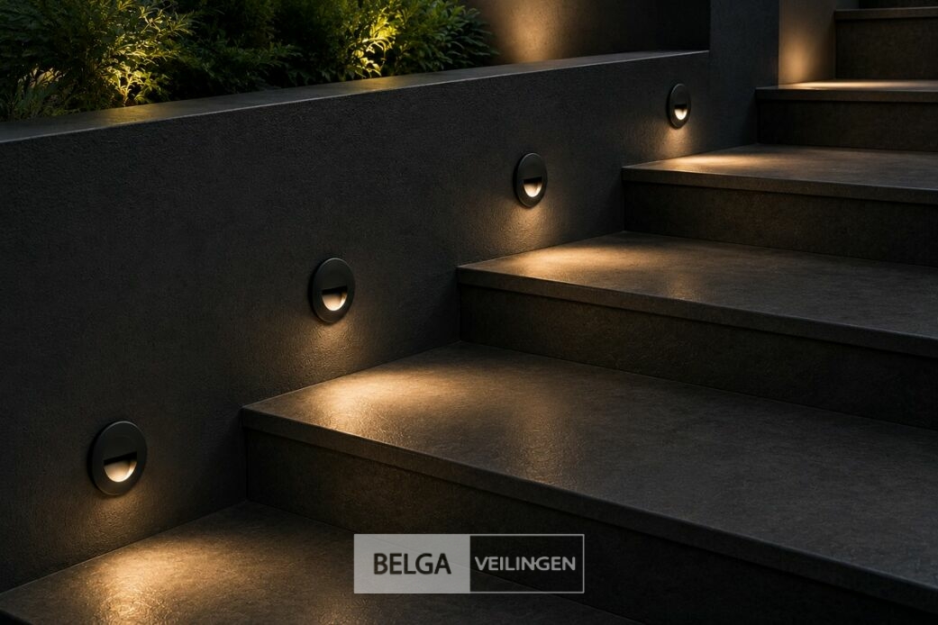 6 x LED Trapverlichting 3W – 3000K Warm Wit - Rond – Zwart – IP54 – ICON-R – foto 2 – kavel bij Belga Veilingen