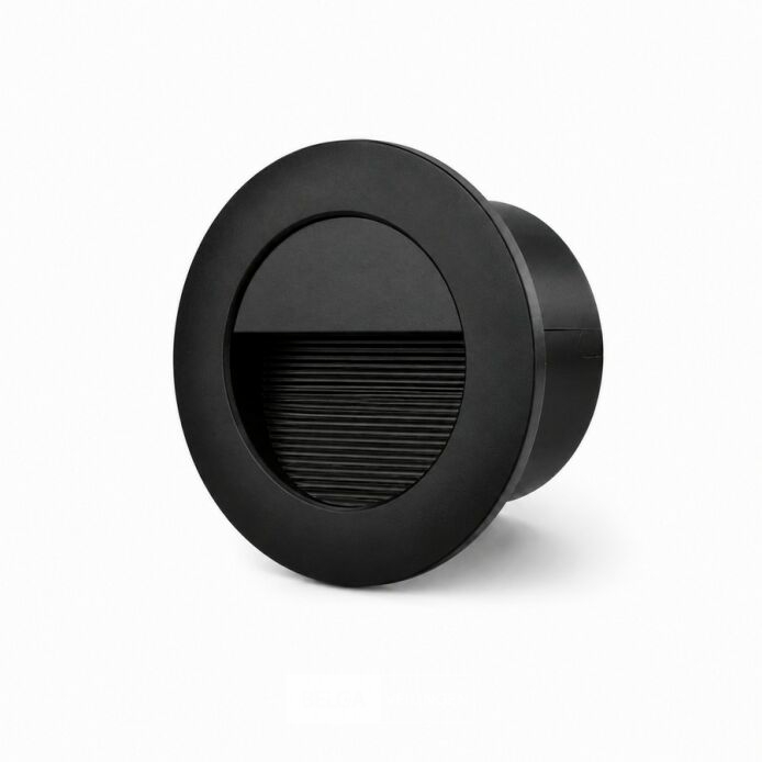 6 x LED Trapverlichting 3W – 3000K Warm Wit - Rond – Zwart – IP54 – ICON-R – foto 3 – kavel bij Belga Veilingen