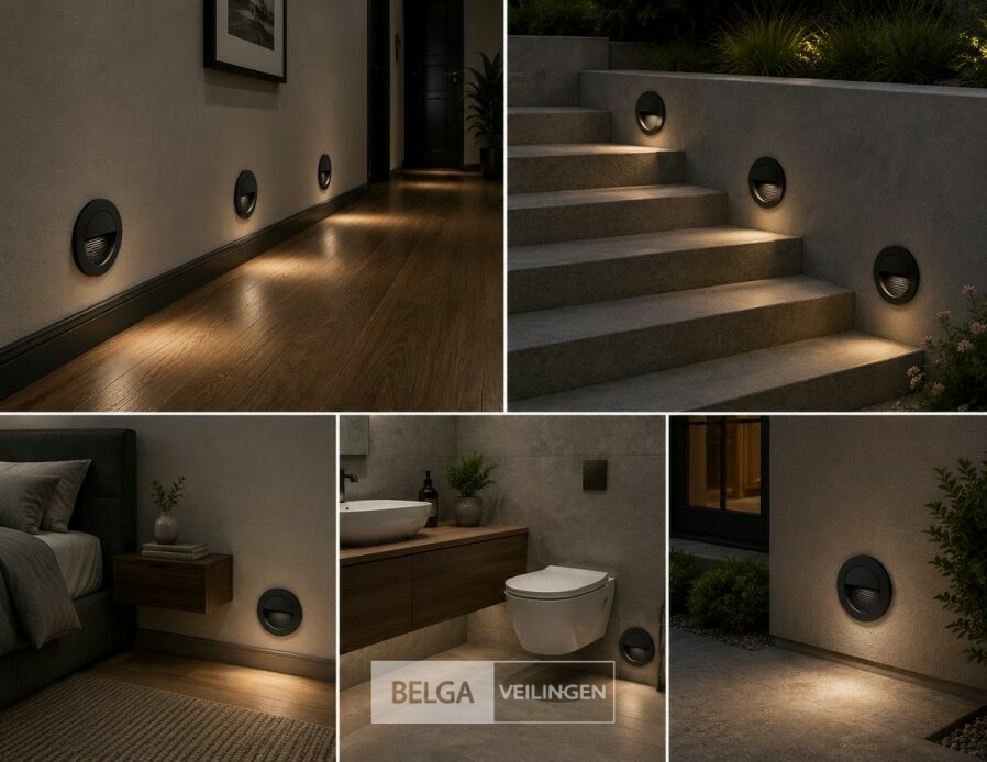 6 x LED Trapverlichting 3W – 3000K Warm Wit - Rond – Zwart – IP54 – ICON-R – foto 4 – kavel bij Belga Veilingen