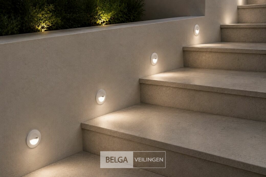 6 x LED Trapverlichting 3W – 3000K Warm Wit - Rond – Wit – IP54 – ICON-R – foto 2 – kavel bij Belga Veilingen