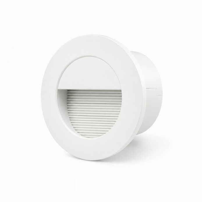 6 x LED Trapverlichting 3W – 3000K Warm Wit - Rond – Wit – IP54 – ICON-R – foto 3 – kavel bij Belga Veilingen
