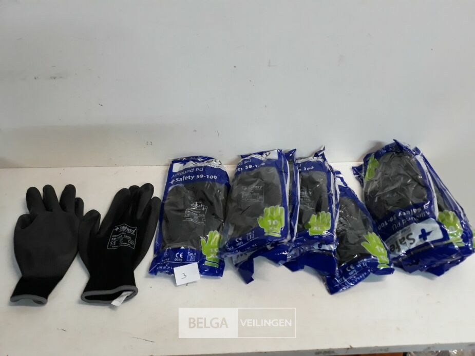 12 x Werkhandschoen PU nr 10 – foto 2 – kavel bij Belga Veilingen, Oudsbergen