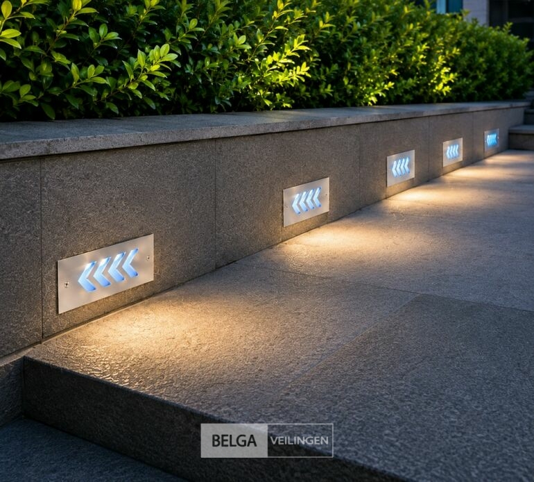 6 x LED Trapverlichting 3W - Blauw – IP54 – BERIL – foto 2 – kavel bij Belga Veilingen