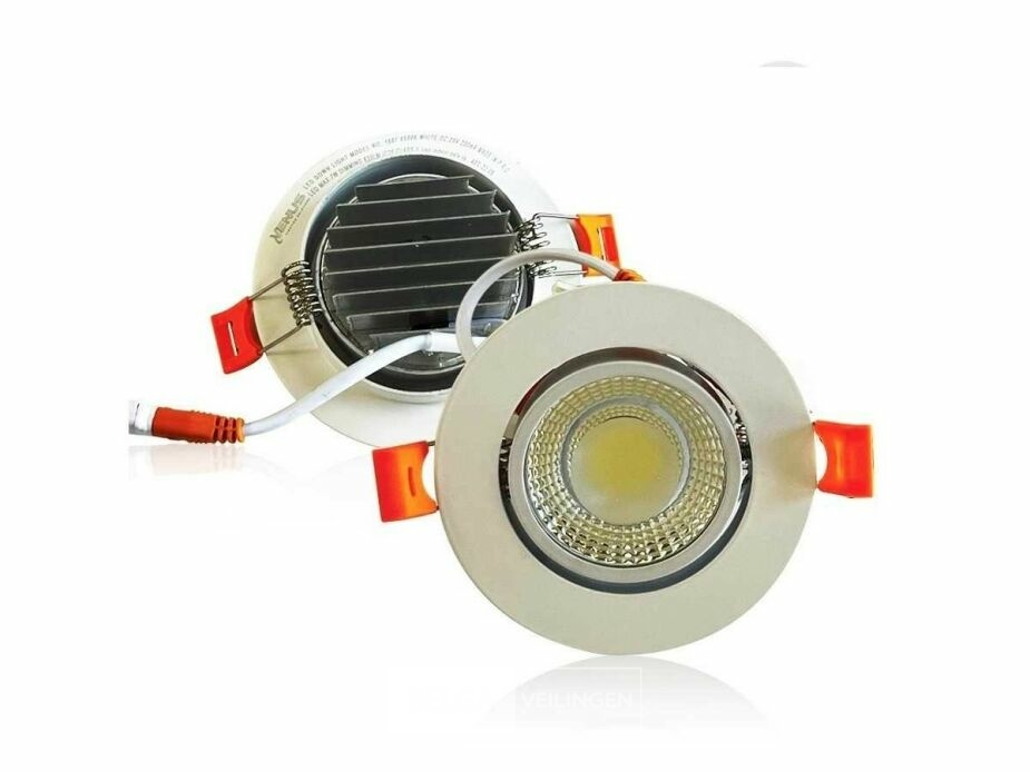 25 x Inbouw LED Downlight – 7W – Draaibaar – 6500K Koud Wit – foto 3 – kavel bij Belga Veilingen