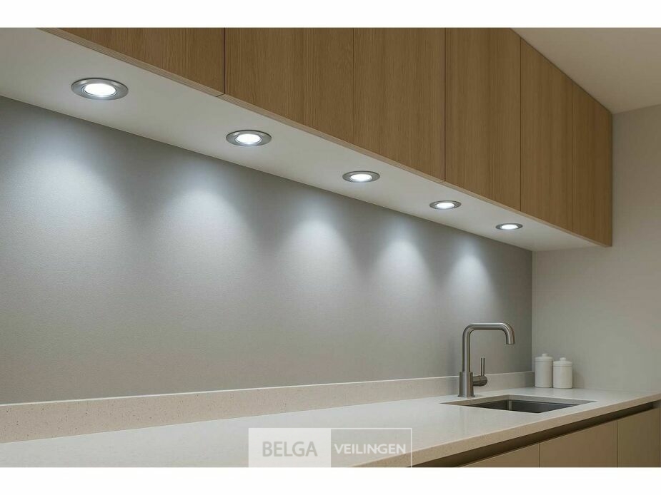 25 x LED Downlight – 7W – Draaibaar – 6500K Koud Wit – Zilver – foto 2 – kavel bij Belga Veilingen