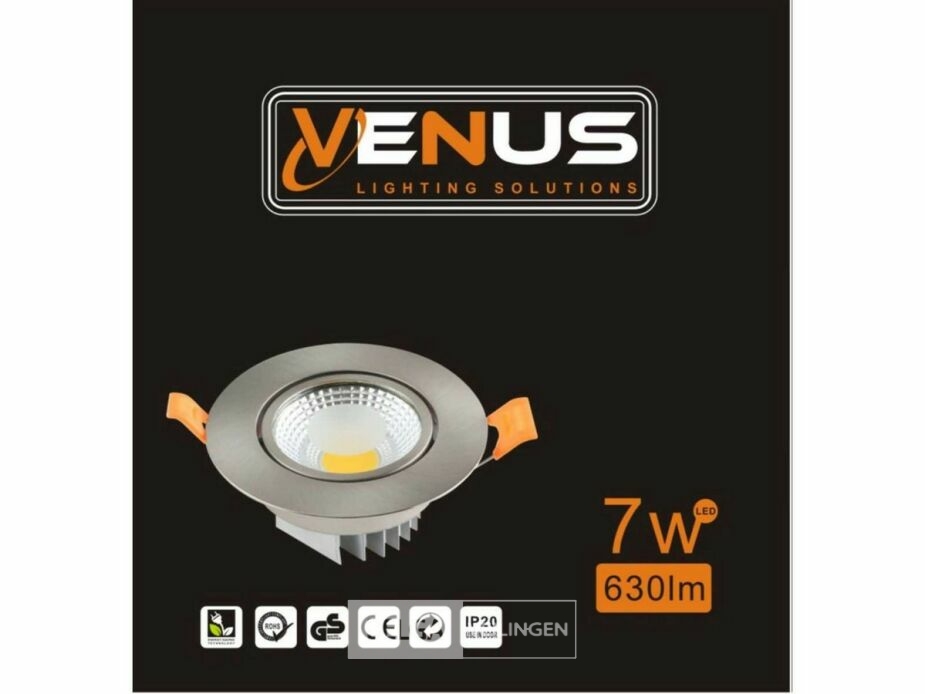 25 x LED Downlight – 7W – Draaibaar – 6500K Koud Wit – Zilver – foto 3 – kavel bij Belga Veilingen