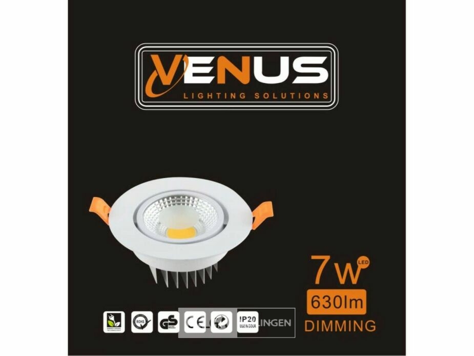 25 x LED Downlight – 7W – Draaibaar – Dimbaar – 6500K Koud Wit – Wit – foto 6 – kavel bij Belga Veilingen