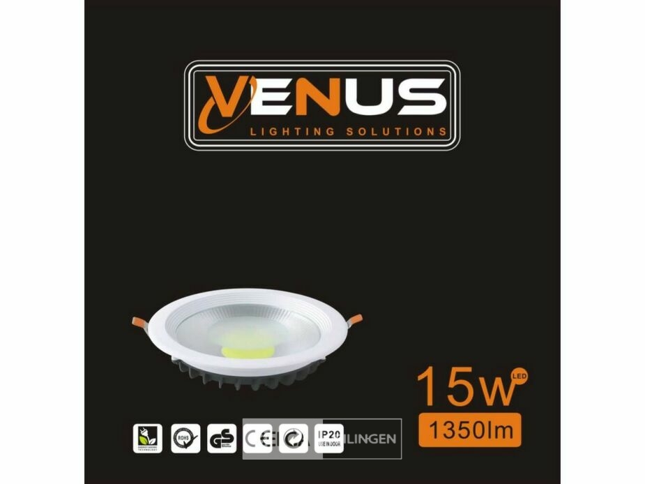 10 x LED Downlight – 15W – 6500K Koud Wit – IP20 – foto 7 – kavel bij Belga Veilingen
