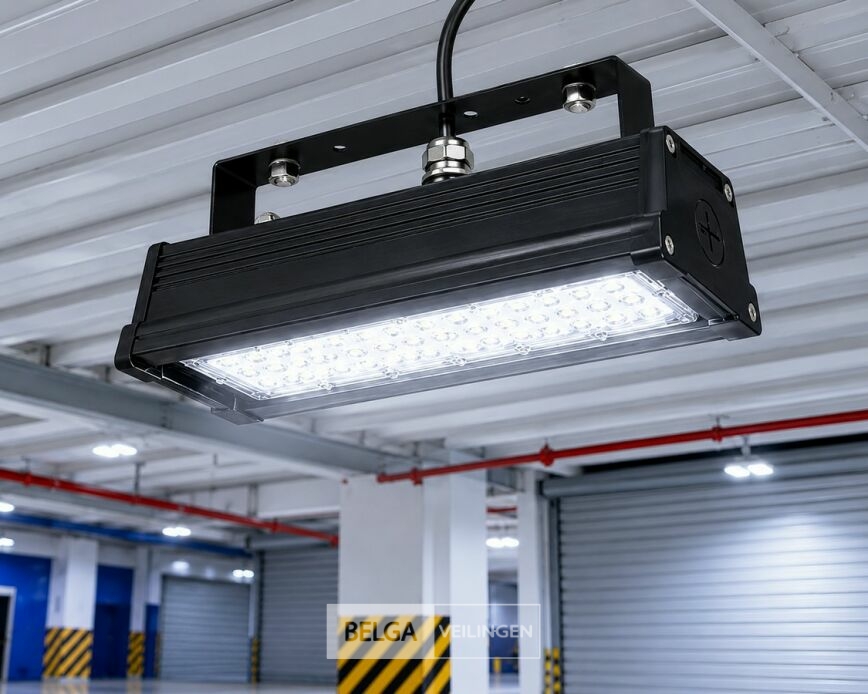 6 x LED Industriële Hanglamp 50W – 6400K Koud Wit - Zwart – IP20 – PYRAMID-50 – foto 2 – kavel bij Belga Veilingen