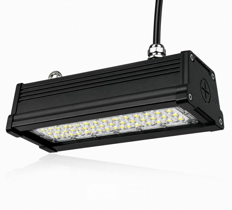 6 x LED Industriële Hanglamp 50W – 6400K Koud Wit - Zwart – IP20 – PYRAMID-50 – foto 3 – kavel bij Belga Veilingen