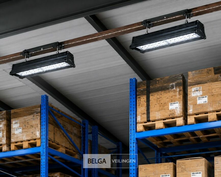 6 x LED Industriële Hanglamp 100W – 6400K Koud Wit - Zwart – IP20 – PYRAMID-100 – foto 2 – kavel bij Belga Veilingen