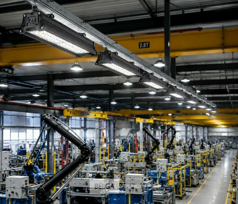 6 x LED Industriële Hanglamp 100W – 6400K Koud Wit - Zwart – IP20 – PYRAMID-100 – foto 4 – kavel bij Belga Veilingen
