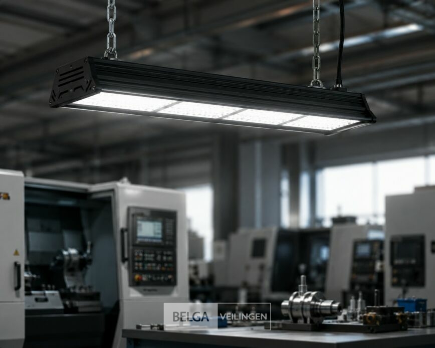 6 x LED Industriële Hanglamp 200W – 6400K Koud Wit - Zwart – IP20 – PYRAMID-200 – foto 2 – kavel bij Belga Veilingen