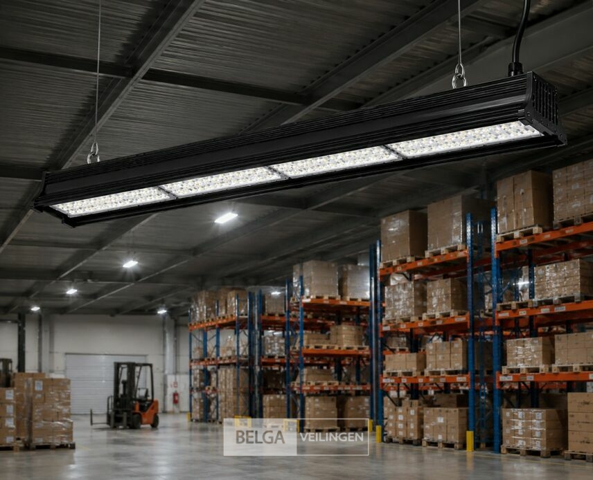 6 x LED Industriële Hanglamp 200W – 6400K Koud Wit - Zwart – IP20 – PYRAMID-200 – foto 4 – kavel bij Belga Veilingen