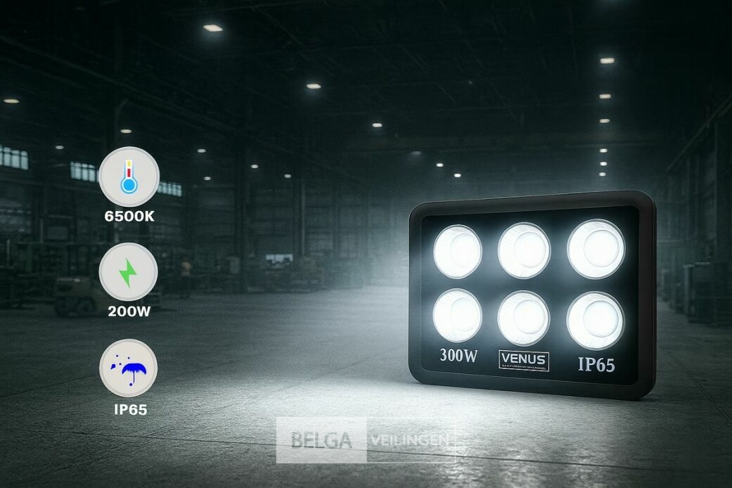 2 x LED Schijnwerper 300W – 6500K Koud Wit – IP65 – EYES-300 – foto 4 – kavel bij Belga Veilingen