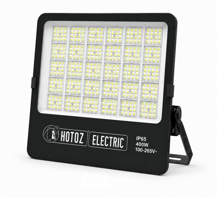 2 x LED Floodlight 400W – 6400K Koud Wit - Zwart – IP65 – BORNEO-400 – foto 4 – kavel bij Belga Veilingen