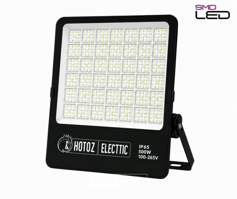 2 x LED Floodlight 500W – 6400K Koud Wit - Zwart – IP65 – BORNEO-500 – foto 3 – kavel bij Belga Veilingen