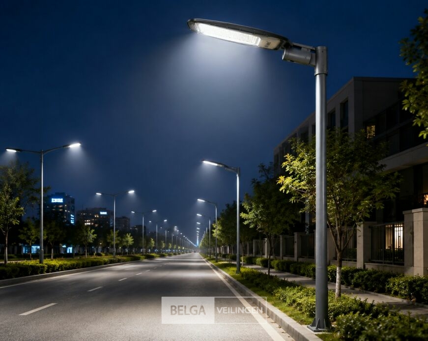 5 x LED Straatlamp 100W – 6400K Koud Wit - Grijs – IP65 – FLORIDA-100 – foto 3 – kavel bij Belga Veilingen