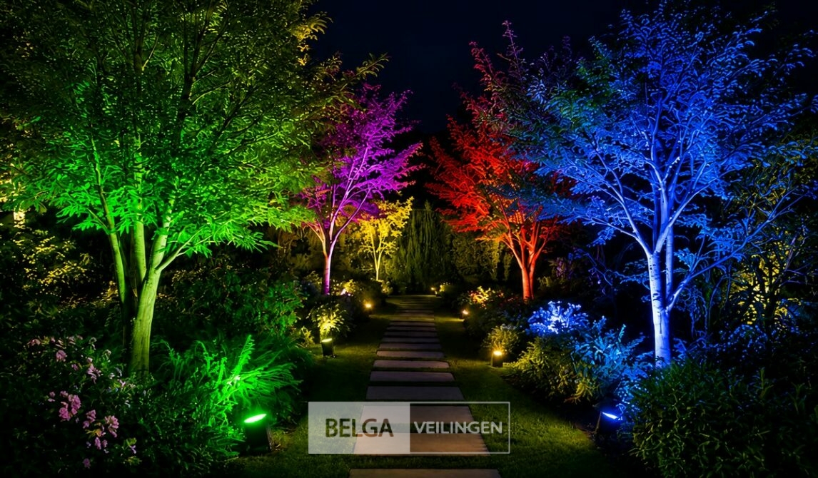 4 x RGB LED Floodlight 20W - Zwart – IP65 – REMIX-20 – foto 4 – kavel bij Belga Veilingen