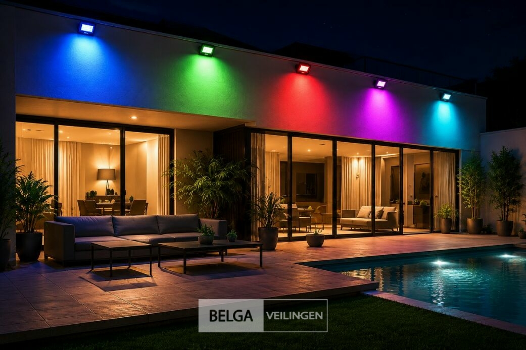 10 x RGB LED Floodlight 20W - Zwart – IP65 – REMIX-20 – foto 3 – kavel bij Belga Veilingen