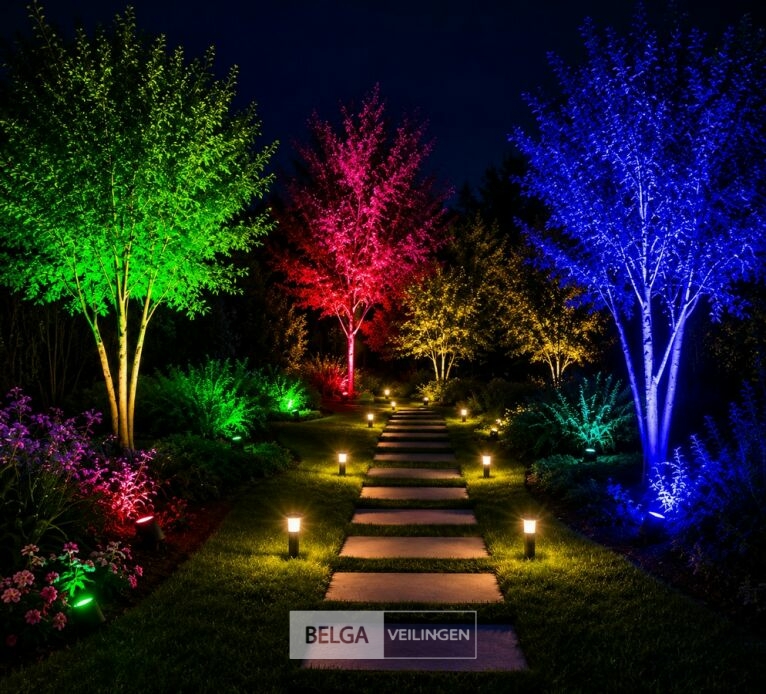 4 x RGB LED Floodlight 30W - Zwart – IP65 – REMIX-30 – foto 4 – kavel bij Belga Veilingen