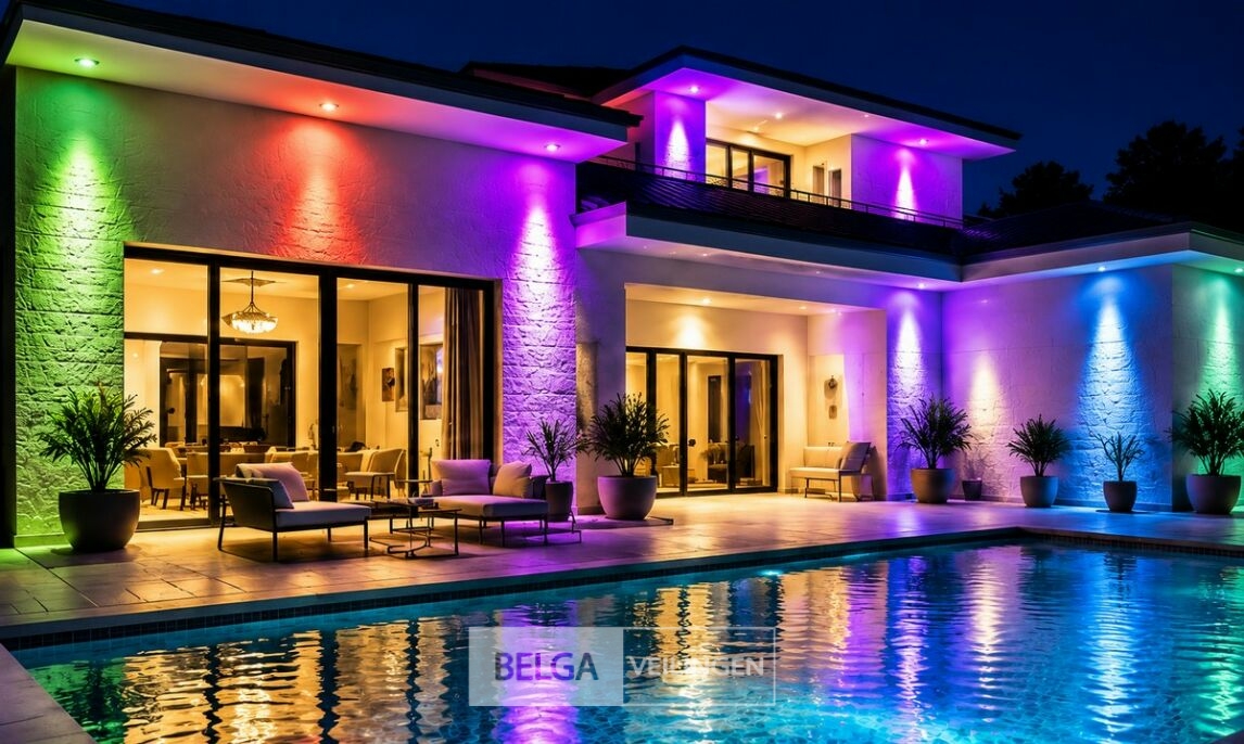 4 x RGB LED Floodlight 100W - Zwart – IP65 – REMIX-100 – foto 3 – kavel bij Belga Veilingen