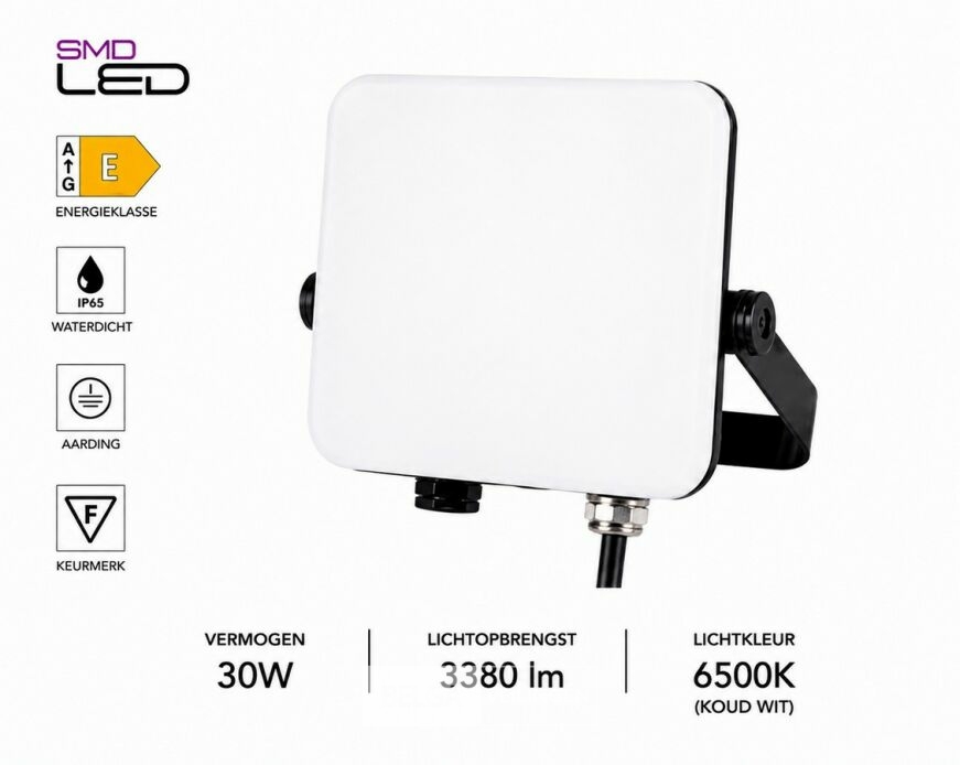 10 x LED Frameless Floodlight 30W – 6400K Koud Wit – IP66 – PEGASUS-30 – foto 4 – kavel bij Belga Veilingen