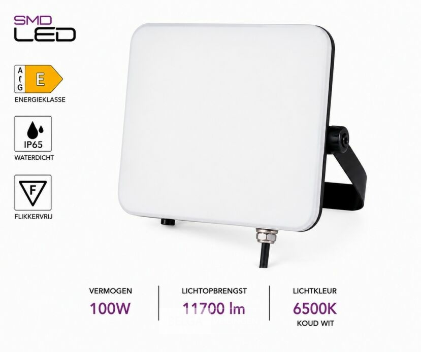 10 x LED Frameless Floodlight 100W – 6400K Koud Wit – IP66 – PEGASUS-100 – foto 3 – kavel bij Belga Veilingen