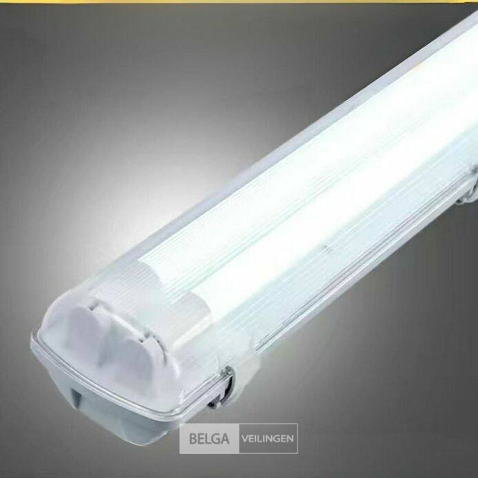 8 x Dubbele TL Armatuur 120cm – IP65 Waterdicht – MASTER – foto 3 – kavel bij Belga Veilingen
