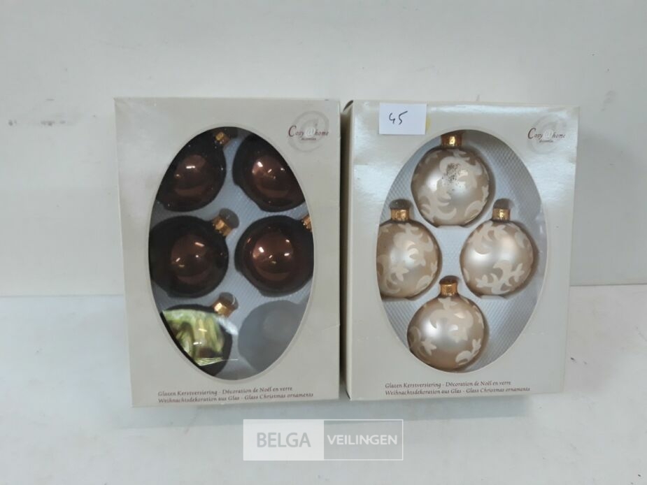 2 x Kerstballen glas mix – foto 2 – kavel bij Belga Veilingen, Oudsbergen