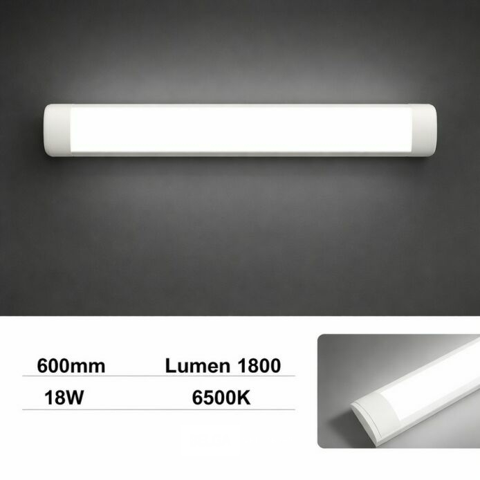 20 x LED Batten 18W – 60cm – 6500K Koud Wit – Koppelbaar – TETRA-60 – foto 2 – kavel bij Belga Veilingen